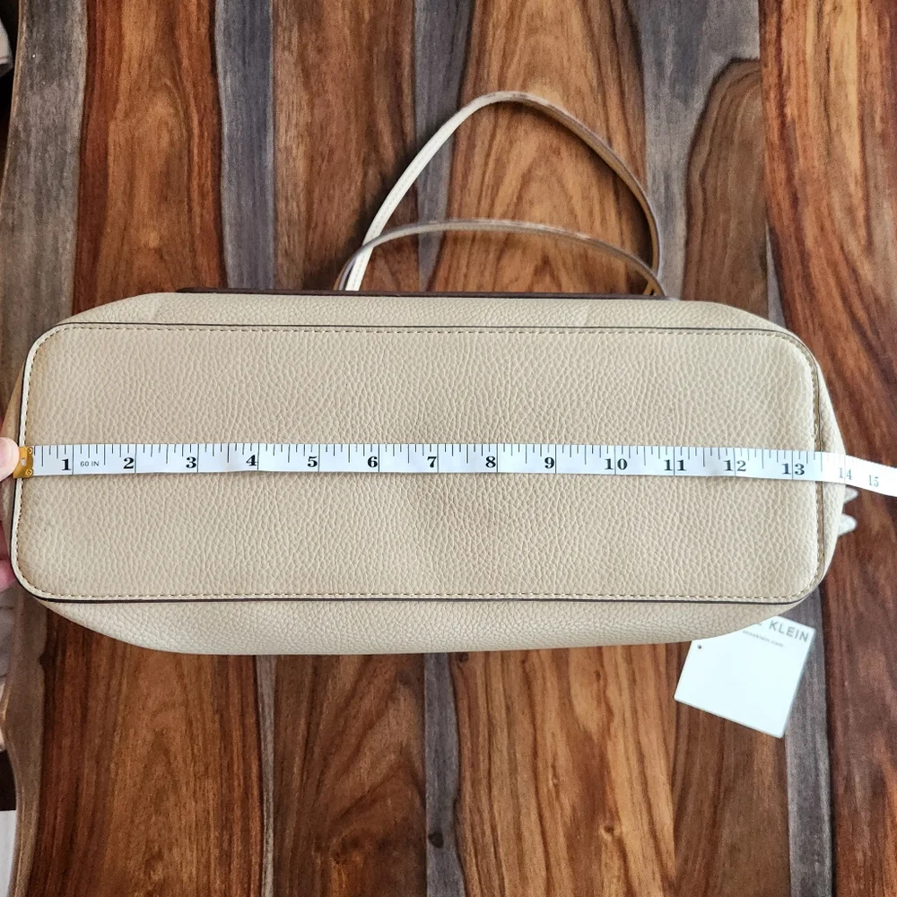 Classy Anne Klein Bag Clutch Purse Cream with Wallet and Pretty Tie